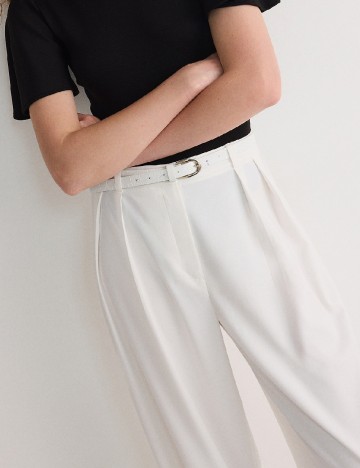 Pantaloni Reserved, alb