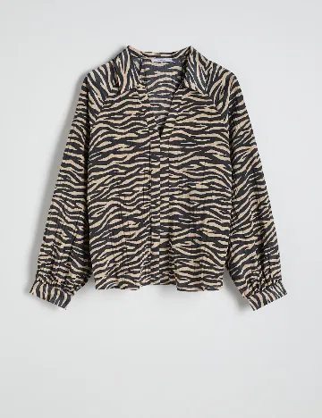 Bluza Reserved, crem/negru