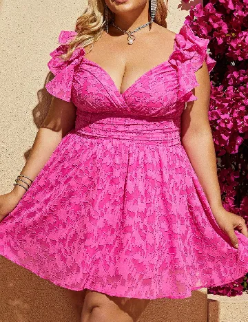 Rochie scurta Double Crazy Plus Size, roz