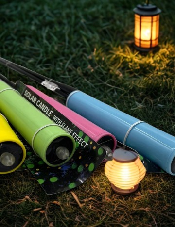 Lampa solara OutletMag, albastru
