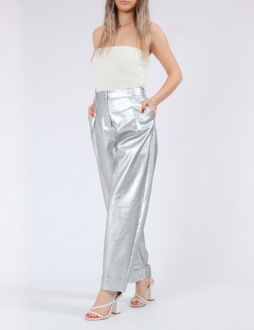 Pantaloni Vero Moda, argintiu