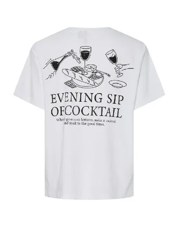 Tricou Pieces, alb Alb