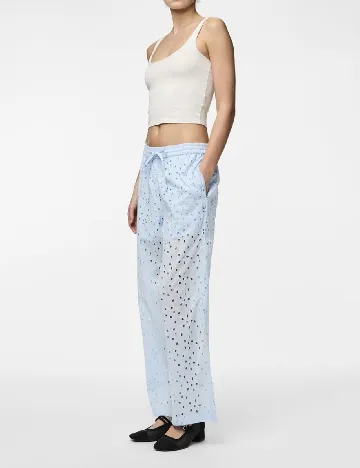 Pantaloni Pieces, albastru