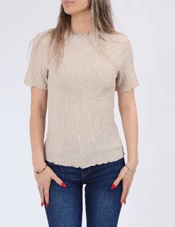 Tricou Pieces, crem Crem