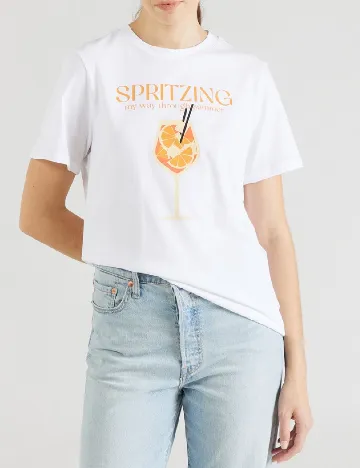 Tricou Pieces, alb