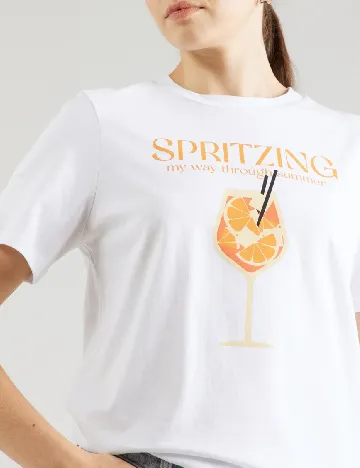 Tricou Pieces, alb
