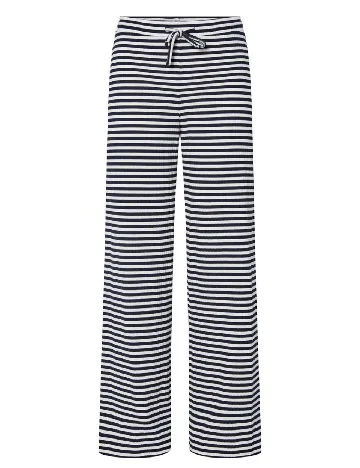 Pantaloni Pieces, alb/albastru