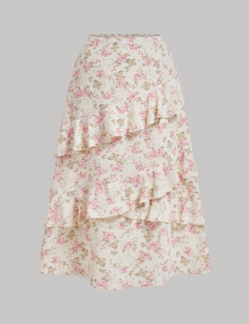 Fusta SHEIN CURVE, floral print