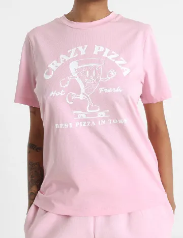 Tricou Pieces, roz Roz