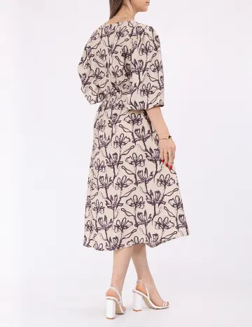 Rochie medie Vero Moda, crem/mov