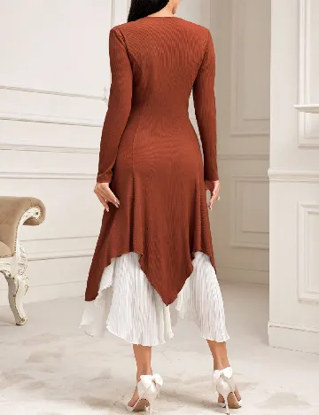 Rochie medie SHEIN, caramiziu