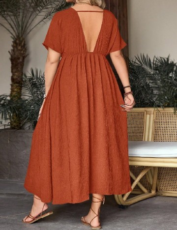 Rochie lunga SHEIN CURVE, maro