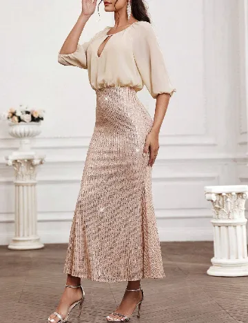 Rochie lunga SHEIN, crem