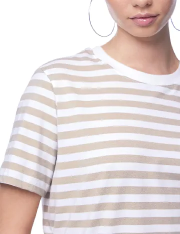 Tricou Pieces, alb/maro Alb