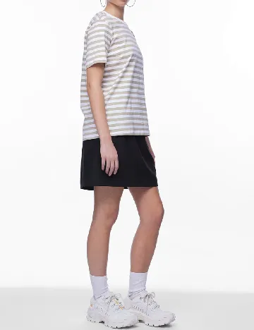 Tricou Pieces, alb/maro Alb
