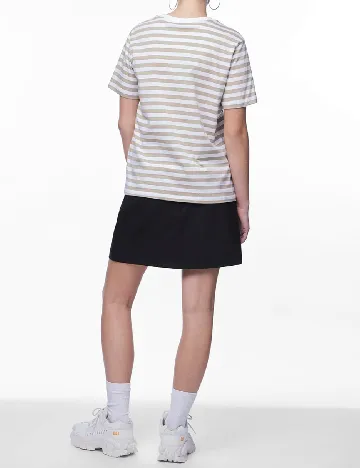 Tricou Pieces, alb/maro Alb