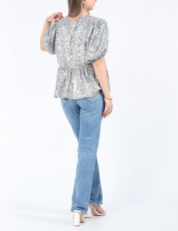 Bluza Pieces, argintiu