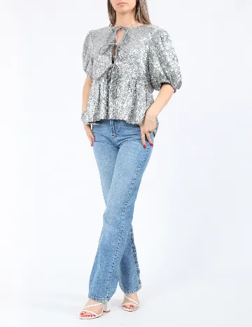 Bluza Pieces, argintiu