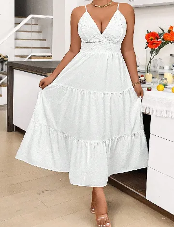 Rochie lunga SHEIN CURVE, alb Alb