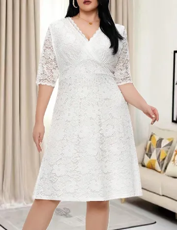 Rochie scurta SHEIN CURVE, alb