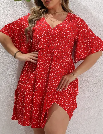 Rochie scurta SHEIN CURVE, rosu