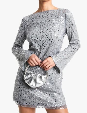 Rochie scurta Boohoo, gri