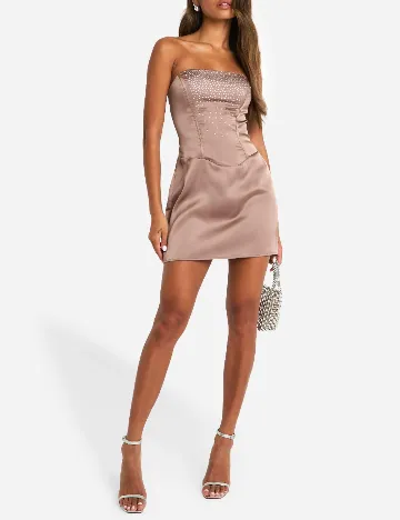 Rochie scurta Boohoo, maro