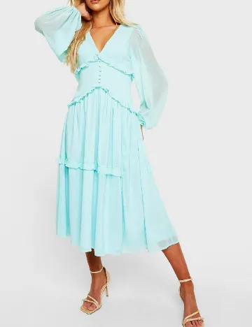 Rochie medie Boohoo, turcoaz