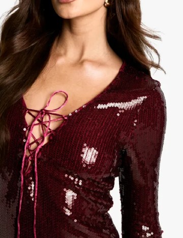 Rochie scurta Boohoo, visiniu