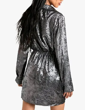 Rochie scurta Boohoo, argintiu