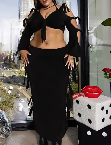 Top Labelrail x Holly Marston, negru