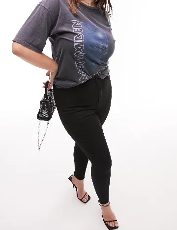 Blugi Top Shop Plus Size, negru Negru