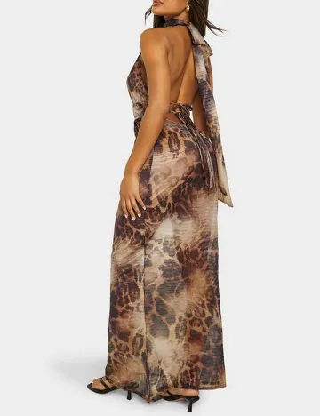 Rochie lunga Boohoo, animal print