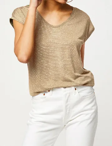 Tricou Pieces, bej