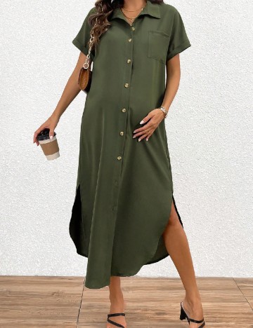 Rochie lunga SHEIN Maternity, verde