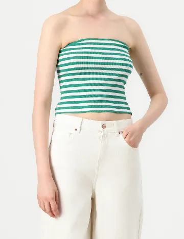 Top Vero Moda, alb/verde