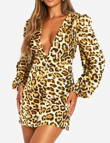 Rochie scurta Boohoo, animal print
