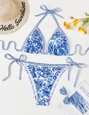 Costum de baie SHEIN CURVE, albastru