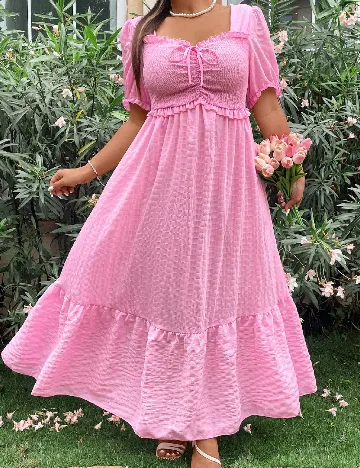 Rochie lunga SHEIN CURVE, roz Roz