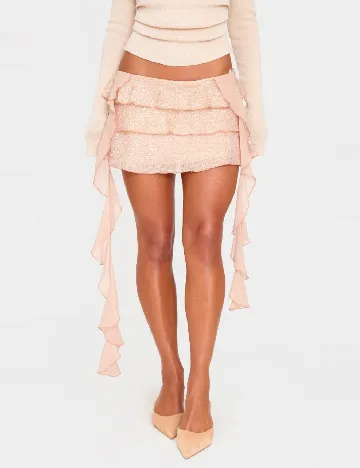 Fusta PRETTYLITTLETHING, crem Crem