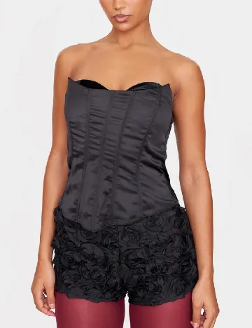 Corset PRETTYLITTLETHING, negru