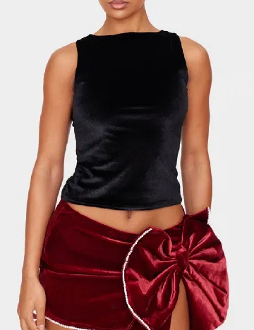 Top PRETTYLITTLETHING, negru