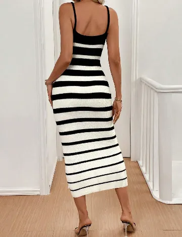 Rochie medie SHEIN, alb/negru