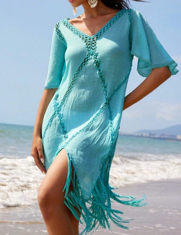 Rochie de plaja SHEIN, turcoaz