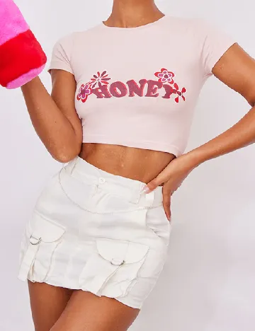 Fusta PRETTYLITTLETHING, alb