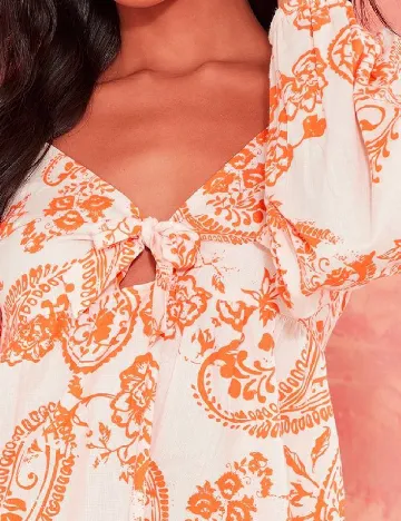 Rochie scurta PRETTYLITTLETHING, crem/portocaliu Crem