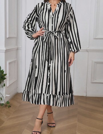 Rochie medie SHEIN CURVE, bej/negru