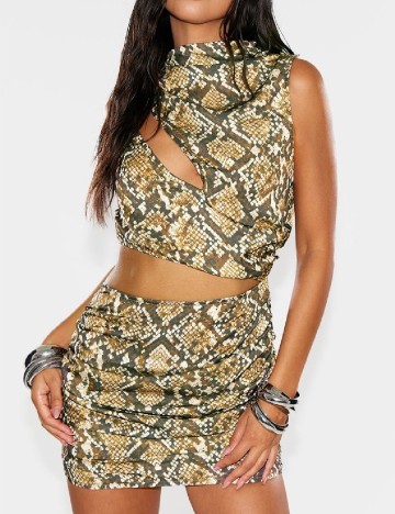 Rochie scurta PRETTYLITTLETHING, imprimeu sarpe