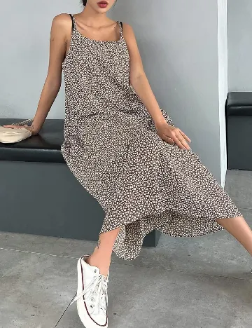Rochie lunga Dazy, maro