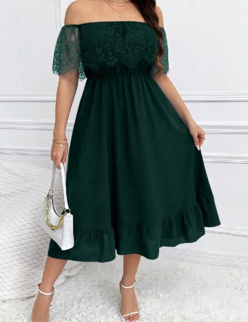 Rochie medie SHEIN CURVE, verde